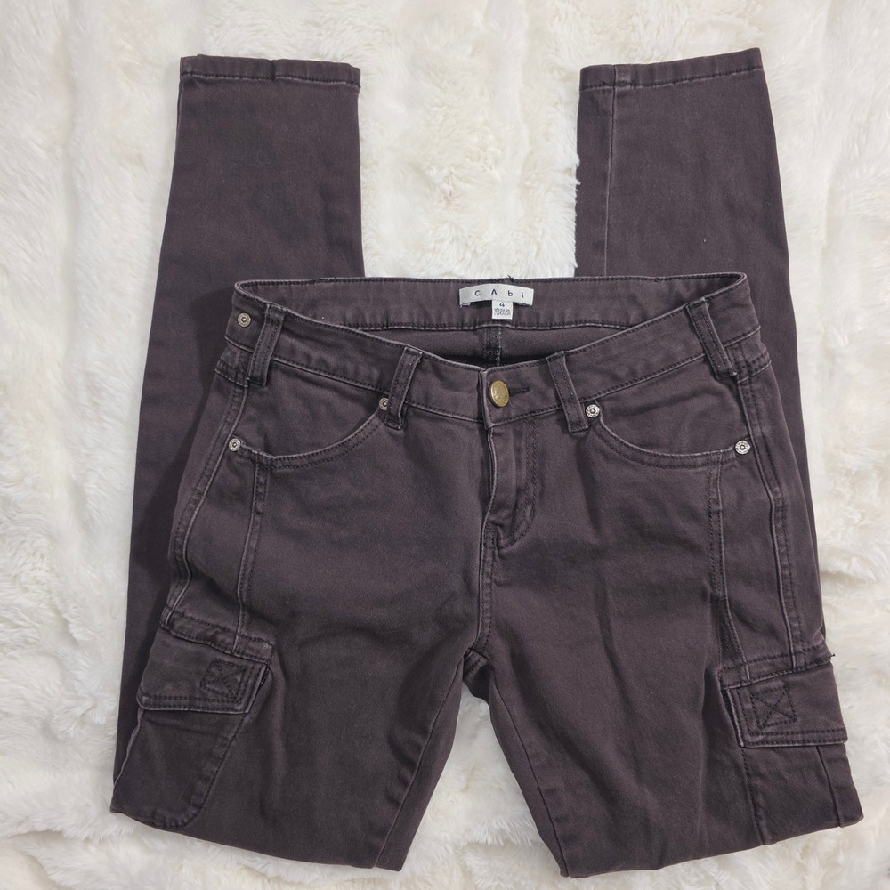 Cabi Cargo Pants Women 4 Gray Excellent Slim Fit Utility Trousers 962